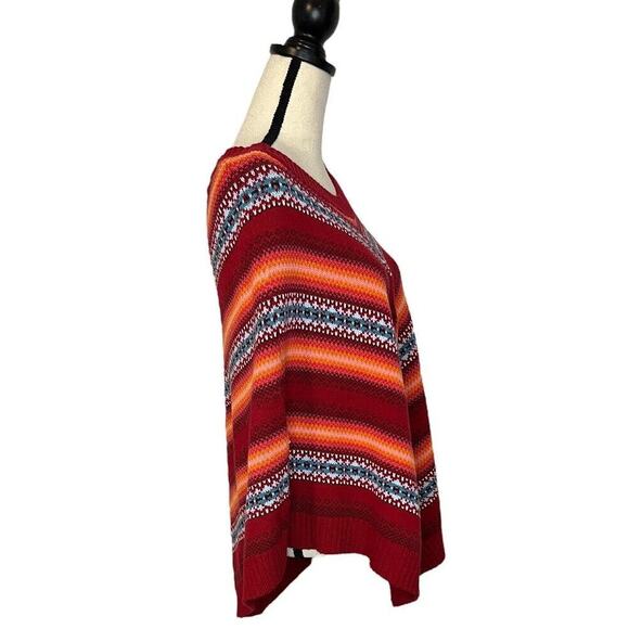 Vintage 90s Y2K Tommy Hilfiger Knit Baja Poncho Boho Festival Pull Over One Size - Picture 5 of 7